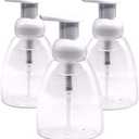 Clear Plastic Foaming Bathroom Countertop Soap Dispensers, Foaming Pump Bottles, Refillable Plastic Container for Liquid Soap, Compatible with Dr Bronner's Pure Castile Soap 250ml (8.5 oz) - (2 Pack)