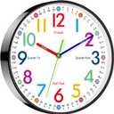 Kids Wall Clock, 8 Inch Small Modern Wall Clocks Battery Operated, Silent Non-Ticking Analog Classic for Office, Home, Bathroom, Kitchen, Bedroom, School
