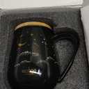 ecooe Tea Infuser Mug 20.3oz Ceramic Tea Cup with Removable Stainless Steel Infuser and Lid, 600ml Tea Mug for Loose Leaf Tea Coffee Milk, Gifts for Women Parents Friends Office Home (Black)