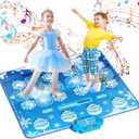 Kids Dance Mat Toys - 2-Player Dance Pad Gifts for Girls Boys Toddlers 3 4 5 6 7 8 9 + Year Old Electronic Dancing Mat Floor Games Toy with Music Light Christmas Birthday Gift (Frozen Blue)