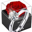 Eternal Rose Box,Forever Flower Gift Box, Preserved Rose, Infinity Real Rose Gift for Girlfriend, Women, Mom, Wife on Christmas, Valentine's Day, Mother's Day, Birthday, Anniversary, Thanksgiving