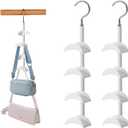 Purse Organizer Purse Organizer for Closet Purse Hanger-360 Rotation,Curved Design, No Fear of Deformation of The Bag StrapPremium and Smooth Purse Hook Closet (White 2 Pieces)