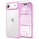 TAURI for iPhone Air Case, Full Camera Protection with Screen Protector, Anti-Yellowing Military-Grade Protection Shockproof Slim Phone Case for iPhone 17 Air 6.5 inch, Pink