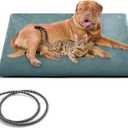 PETNF Outdoor Pet Heating Pad for Cats & Dogs, 100.4-107.6F Auto Temp Control, Waterproof Fireproof, for Cat House/Dog Kennel/Terrace, Fits Domestic & Stray Pets (Gray 15.7"X27.6") (Grey)