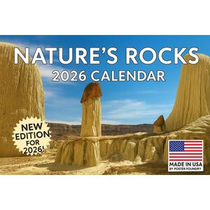 Natures Rocks Calendar 2026 Monthly Wall Calender 12 Month | American Made In The USA