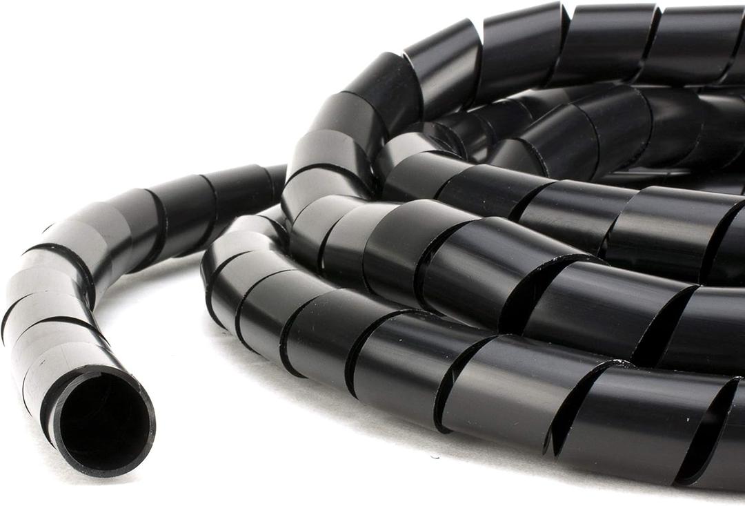 Secure 1/8 Inch Black Polyethylene Spiral Wrap - 50 Feet