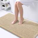 OLANLY Bathroom Rugs 45x27, Extra Soft Absorbent Chenille Bath Rugs, Rubber Backing Quick Dry, Machine Washable Bath Mats for Bathroom Floor, Tub and Shower, Home Decor Accessories, Beige