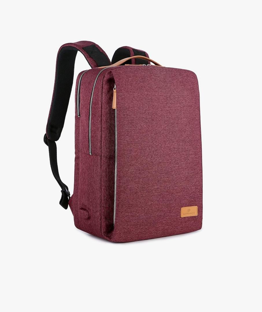 Nordace Siena Smart Backpack with USB Charging - 15.6 Inch Laptop Backpack, 19L Daily Backpack for Travel, Everyday, or Work (Red)