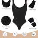 SHAPERX Women's Shaping Mid-Thigh Bodysuit Tummy Control Shapewear Seamless Full Body Shaper (Black, L/XL)