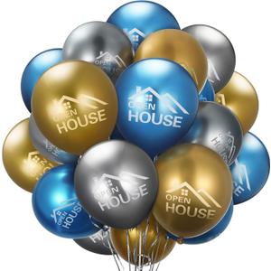 HyDren 72 Pcs Open House Balloons House for Sale 15.7 Inches Metallic Balloons for Real Estate Supplies Signs for Yard Sign