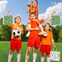 MIMIND 30 Pieces Soccer Gift Bags with Handles PVC Clear 8 x 8 x 3.15 Inch Soccer Goodie Bags Sport Themed Party Favor Treat Bag for Team Birthday Holiday Party Supplies