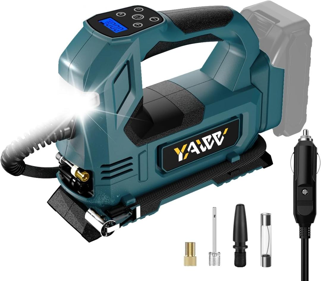 Cordless Tire Inflator Air Compressor for Makita 18V Battery, 160PSI Portable LED Light Handheld Air Pump with Digital Pressure Gauge for Cars Motorcycles Bikes Sport Balls(Battery Not Included)