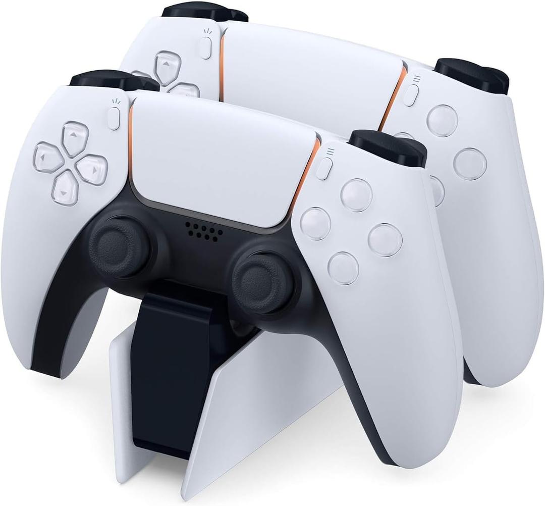 PS5 Controller Charger - Charge 2 Controllers to 90% in 50 Mins - No Annoying Lights - Click in Design Dual Fast Charging Stand Dock Station Holder Accessories for PlayStation Dual Sense Controller