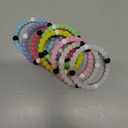 8 Pack Silicone Beaded Bracelets - Cute Rubber Bracelets Set, Teen Girls, Women (2.6x0.3 in)