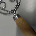 TEEVEA Danish Dough Whisk Stainless Steel Wooden Handle for Sourdough Pizza Bread Baking