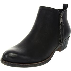 LONDON FOG Women's Tina Ankle Bootie Black Wide 8