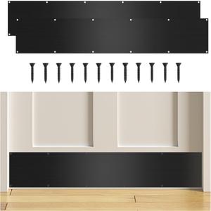 2 Pieces Door Kick Plate for Exterior Door: Mineye 8 X 34 - Kick Plate for Bottom of Door, Front Door Kick Plate with Screws for Interior or Exterior Anti Scratch Door Protection, Black