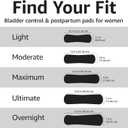 Amazon Basics Incontinence Pads for Women Long, Bladder Control, Postpartum, Maximum Absorbency, Unscented, 39 Count