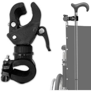 SADIKALO Cane Holder for Walker - 2pcs Wheelchair Rollator Crutches & Walking Stick Holder - Adjustable Accessories for Seniors