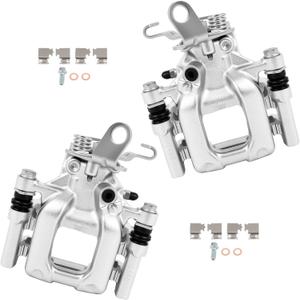 Cciyu Rear Left & Right Brake Calipers Assembly w/Bracket 19B6384 19B6385 For Audi For A3/For A3 Quattro,For Volkswagen For Beetle/For Eos/For Golf/For GTI/For Jetta/For Passat