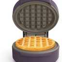bella Snack-n-Store Mini Waffle Maker, EverGood Ceramic Nonstick Coating, Cord Wrap, Ready Indicator Light & Cool Touch Handles, Stackable Design & Customizable Plates, 350 Watt, Plum