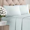 Full Size 4 Piece Sheet Set - Comfy Breathable & Cooling Bed Sheets Set - Hotel Luxury Bedding for Women, Men, Kids, Teens, Boys & Girls - Deep Pockets, Ultra-Soft, Wrinkle Free - Oeko-Tex - Ice Blue