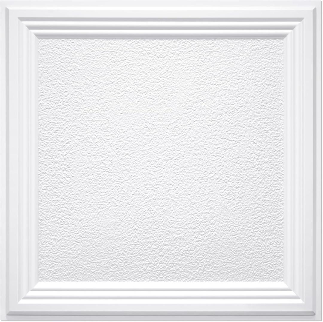 STICKGOO Drop Ceiling Tiles 24x24 PVC Glue Up Ceiling Panel to Prevent Breakage Pack of 12 Tiles Cover 48 Sq. Ft, Textured Popcorn White