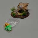 AnRui Conch with Holes Thematic, Betta Fish Tank Accessory Decor Ornament, Aquarium Decoration for Small Fish for Fish Passing or Hiding