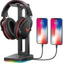 Blade Hawks RGB Gaming Headphone Stand with 3.5mm AUX and 2 USB Ports, Durable Headset Stand Holder for Bose, Beats, Sony, Sennheiser, Jabra, JBL, AKG, Fancy Gaming Accessories - HS18 (Only for PC)