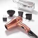 LURA Auto Dual Voltage Mini Travel Hair Dryer with Diffuser for Women