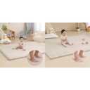 Huloosleep 79"118"1.3" Memory Foam Baby Play Mat Tummy Time Mat for Living Room or Nursery + 79"118"0.8" Non-Slip Crawling Mat Coral Velvet Play Mat for Kids,Infants,Toddlers, Tatami Mat,Yoga Mat