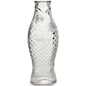 Glass Water Pitcher | Fish & Fish glassware by Paola Navone | Wine Carafe Decanter 28.74 fl oz | Clear Bottle Container for hot and cold Drinks | Beverage Dispenser for Fridge | Suitable as Vase