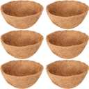 Legigo 6 Pack 12 Inch Hanging Basket Coco Liners Replacement, 100% Natural Round Coconut Coco Fiber Planter Basket Liners for Hanging Basket Flowers/Vegetables