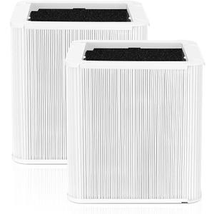 2 Pack 211+ Replacement Filter Compatible with Blueair Blue Pure 211+ Air Purifier, Foldable Particle and Activated Carbon Filter, White