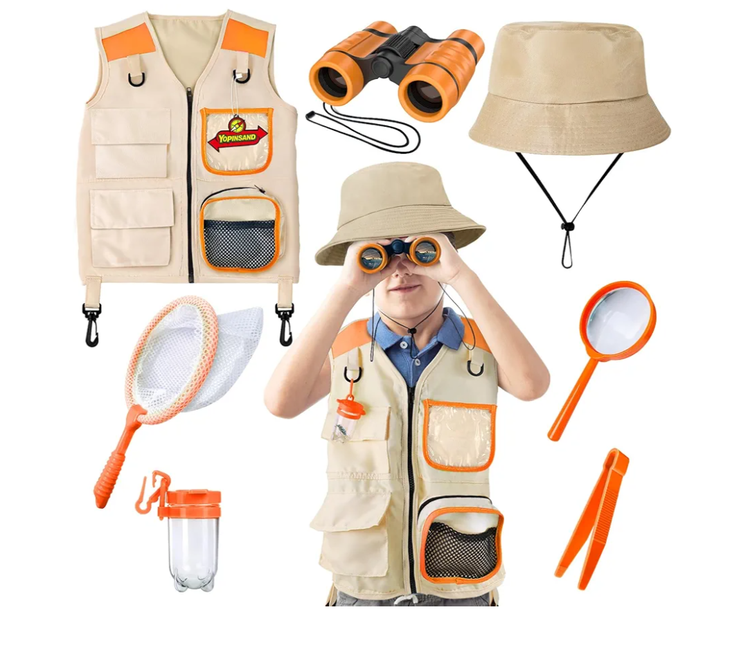 Kids Explorer Kit & Bug Catcher Kit, Kids Camping Gear for Kids, Outdoor Exploration Set with Vest & Hat, Ideal Outdoor Camping Adventure Toys for Ages 3 4 5 6 7 8 Boys Girls