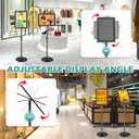 Sign Holder Stand with Rounded Safety Corners, Adjustable 31" to 52" Sign Stand Heavy Duty Floor Standing Poster Holder, Water/Sand Fillable Base for Storefront & Indoor Use, Anti-Glare Display for Signs (Black, 8.5*11 - 6 Pack)