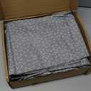 Amazon Basics Lightweight Wrinkle Free Breathable Microfiber 4 Piece Bed Sheet Set with 14-Inch Deep Pockets - Queen, Grey Arrows, Printed