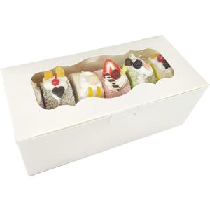 30pcs 9x4x3.5 Inch Cookie Boxes White Bakery Boxes with Window, Loaf Cake Boxes for Roll Cakes, Desserts, Muffins, Donuts, Candies and Pastries(9 Inch)