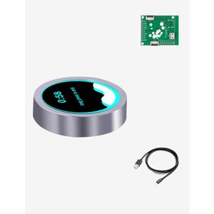 ESP32-S3 2.1 Inch 480480 Round IPS TFT Knob Touch Display Rotary Encoder for LVGL WiFi BLe Uart Smart Module (Silver)