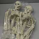 2 Pack 24 Inches Halloween Skeleton, Light Up Glowing Red LED Eyes Pose-N-Stay Skeleton, Full Body Posable Movable Jonints for Halloween Decoration