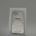 Hython for iPhone 14 Case Glitter, Clear Magnetic Phone Cases with Camera Lens Protector [Compatible with MagSafe] Bling Sparkle Plating Soft TPU Slim Shockproof Protective Cover Women Girls, Silver