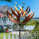 Pure Echo Wind Spinners for Yard and Garden, Wind Spinners Outdoor Large Metal, 84 inch Kinetic Wind Spinner & Wind Sculptures, Windmill Decor(Lotus)