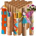 Bright Creations 24 Pack Brown Cardboard Tubes for Crafts, Empty Paper Towel Rolls for DIY Projects, Classrooms (1.7x10 in)