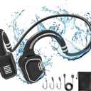 Bone Conduction Headphones Swimming Headphone - IP68 Waterproof Open Ear Headphones with MP3 Play 32G Memory Inductive Wireless Bluetooth Sports Headset for Running Swimming (Grey)