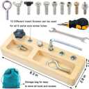 14 Pcs Kids Montessori Screwdriver Board Set, Wooden Screw Driver Activities Tools Montessori Toys for 3 4 5 Year Old, Basic Skills Educational Sensory Learning Toy for Kids Toddlers Preschool