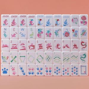 Dogs and Cats Themed Mahjong Tile Set - 160 Acrylic Engraved Tiles & American Mahjong Travel Set | Unique for Pet Lovers and Mahjong Enthusiasts | Novelty Animal Themed Game for Family