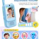 Video Walkie Talkies for Kids, Rechargeable Walkie Talkies Toys 2 Pack with HD Camera & 4 Voice Changer, Birthday Gifts for Age 3-12 Boys Girls, 2 Way Radio Long Range for Family Games Camping Hiking