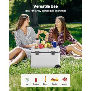 VEVOR Ultra-Light Hard Cooler, Ice Retention Cooler with Heavy Duty Handle, Ice Chest Lunch Box for Camping, Travel, Outdoor, Keeps Cool for up to 6 Days, 30% Lighter Than Rotomolded Coolers (size: 22.83 x 17.32 x 15.75 inches ( 45QT ) with wheels)