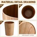 Threehoney 2 Pack 2.3 Gallons Wood Trash Can Wastebasket Natural Wood Round Wastebasket Small Trash Bin for Home, Office Under Desk, Kitchen, Bedroom, Den, Hotel, Room (Willow)