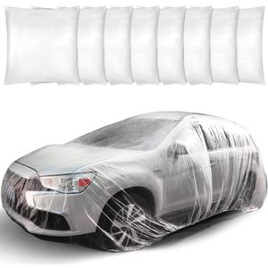 Disposable Waterproof Plastic Car Cover L, Rain-Proof Protective Vehicle Cover for Dust and Weather, Universal Fit for Cars and Suvs, 1 Piece